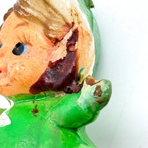 50s Japan Christmas Pixie Elf Figurines 5 Pc Hand-Painted Plastic Ornaments Vtg - Picture 9 of 10